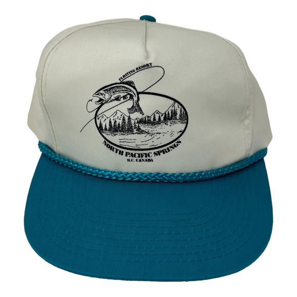 Vintage North Pacific Springs b.c. Canada Floating Resort Cap Rope Hat Snapback - Picture 12 of 13